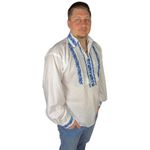 Fashion, accesorii si bijuterii - Barbati - Imbracaminte - Camasi barbati - Ie barbati CPM26 alb/bleumarin , marimea S - Infinity.ro