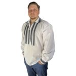 Fashion, accesorii si bijuterii - Barbati - Imbracaminte - Camasi barbati - Ie barbati M26 alb/negru , marimea S - Infinity.ro