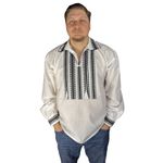 Fashion, accesorii si bijuterii - Barbati - Imbracaminte - Camasi barbati - Ie barbati M26 alb/negru , marimea S - Infinity.ro