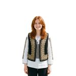 Fashion, accesorii si bijuterii - Femei - Imbracaminte femei - Sacouri si veste femei - Vesta dama A26 negru/bej , marimea S - Infinity.ro