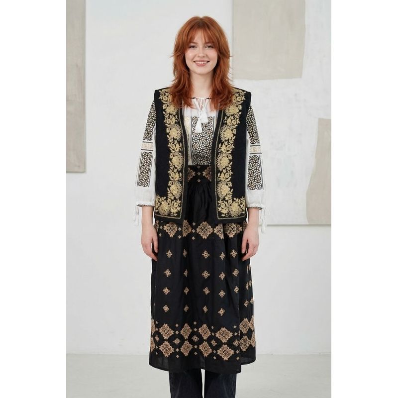 Fashion, accesorii si bijuterii - Femei - Imbracaminte femei - Sacouri si veste femei - Vesta dama A26 negru/crem , marimea S - Infinity.ro