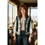 Fashion, accesorii si bijuterii - Femei - Imbracaminte femei - Sacouri si veste femei - Vesta dama A26 negru/gri , marimea S - Infinity.ro
