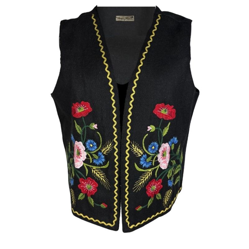 Fashion, accesorii si bijuterii - Femei - Imbracaminte femei - Sacouri si veste femei - Vesta dama R25 negru/galben , marimea M - Infinity.ro