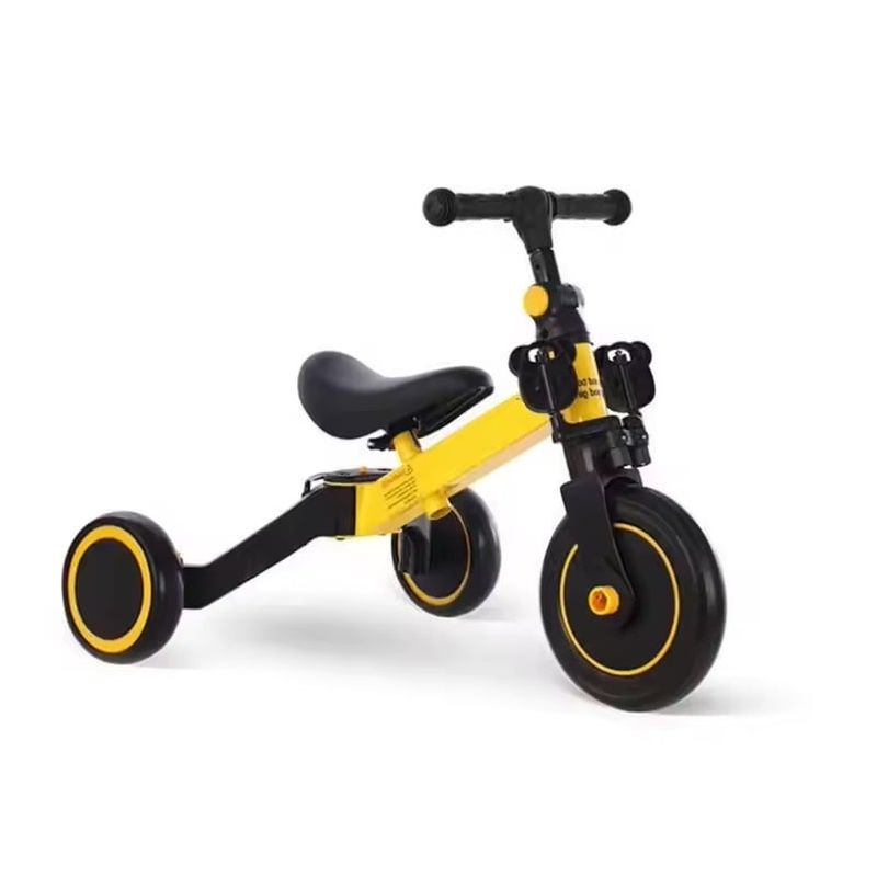Jucarii, Copii si Bebe - Jucarii si jocuri - Jucarii de exterior - Triciclete - Tricicleta transformabila in bicicleta de echilibru pentru copii 2-6 ani, Galben - Infinity.ro