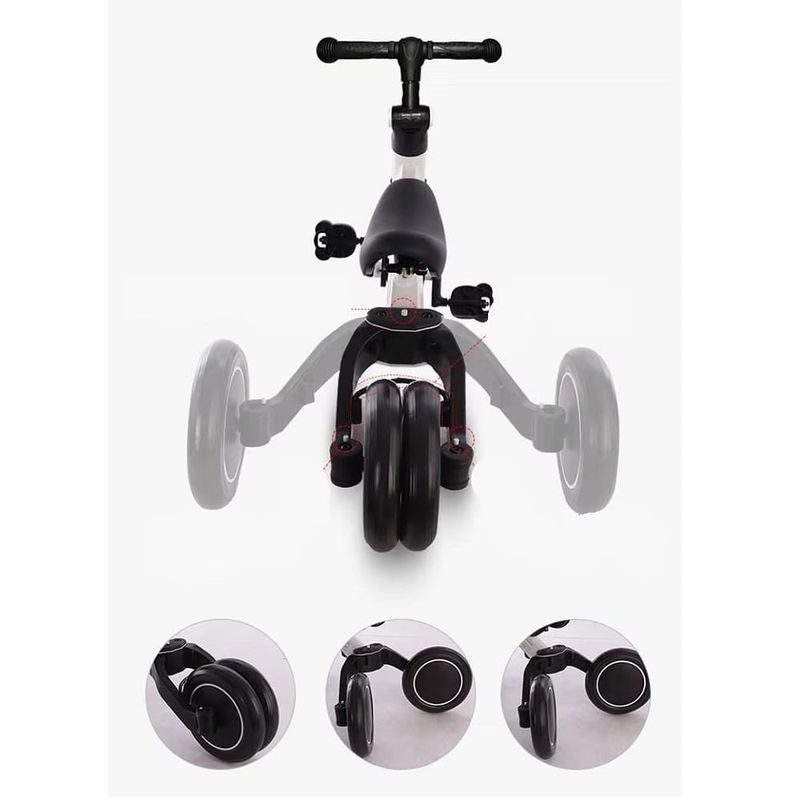Jucarii, Copii si Bebe - Jucarii si jocuri - Jucarii de exterior - Triciclete - Tricicleta transformabila in bicicleta de echilibru pentru copii 2-6 ani, Alb - Infinity.ro