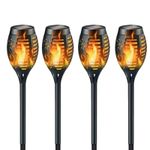 Casa si Gradina - Corpuri si surse de iluminat - Iluminat exterior - Lampi solare - Set 4 lampi solare cu efect flacara, Montaj in sol, Iluminare ambientala exterior - Infinity.ro