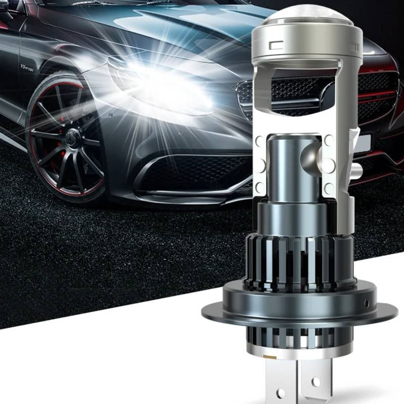 Auto si Moto - Electrice auto - Iluminare si semnalizare - Becuri auto - Set 2 becuri auto LED H7 cu lupa si ventilator, CANBUS fara eroare in bord, Putere 150W, Lumina alb-rece 6500K - Infinity.ro
