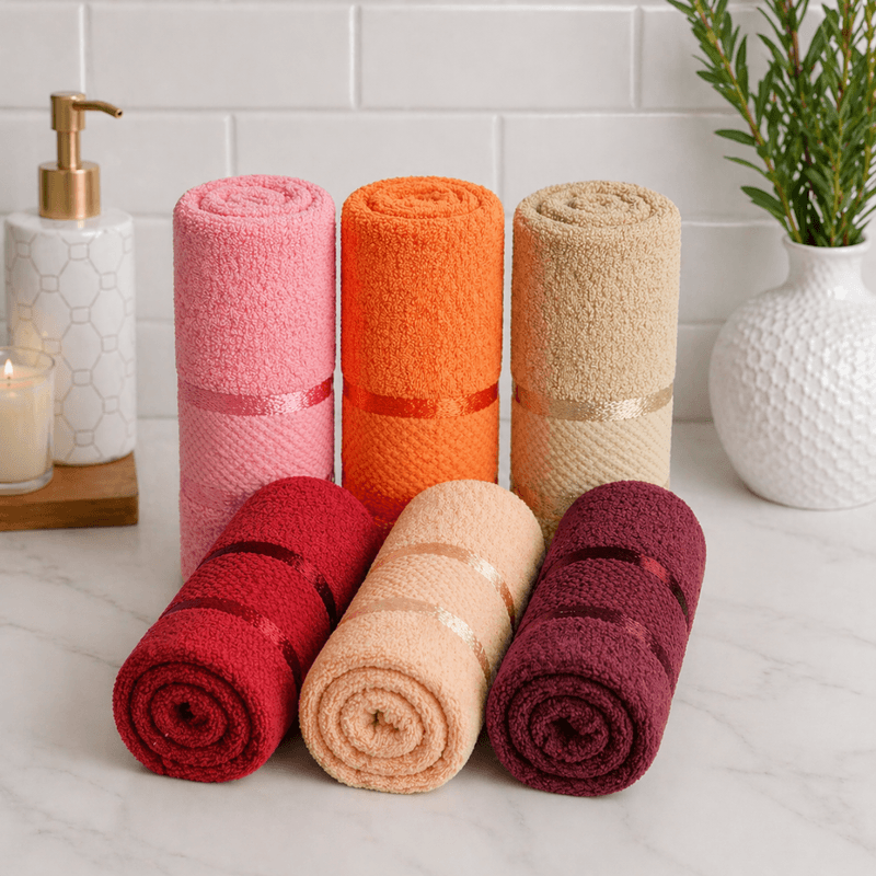 Casa si Gradina - Textile si covoare - Textile baie - Prosoape - Set 6 prosoape baie Kotonia Home, 50x90 cm, 100% bumbac, 420gmp, multicolor - 01 - Infinity.ro