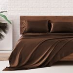 Casa si Gradina - Textile si covoare - Lenjerii de pat - Cearceafuri de pat - Cearceaf de pat Kotonia Home Hotel - 220x240 cm, 100% bumbac, Damasc DeLux Saten, Dak Chocolate - Infinity.ro