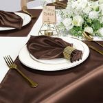 Casa si Gradina - Textile si covoare - Textile bucatarie - Servete si naproane - Set 10 servete de masa Kotonia Home - 45x45 cm, Damasc Saten DeLux, 100% bumbac, Dark Chocolate - Infinity.ro