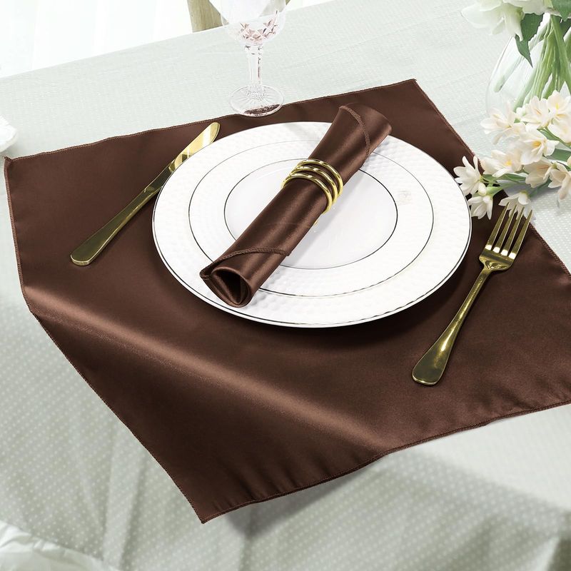 Casa si Gradina - Textile si covoare - Textile bucatarie - Servete si naproane - Set 10 servete de masa Kotonia Home - 45x45 cm, Damasc Saten DeLux, 100% bumbac, Dark Chocolate - Infinity.ro