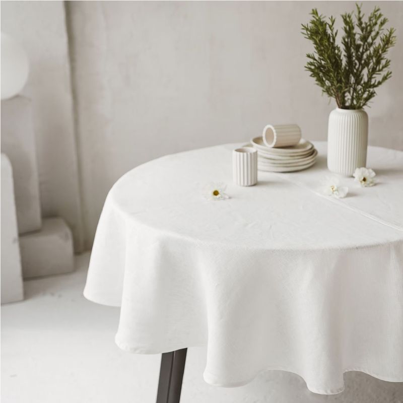 Casa si Gradina - Textile si covoare - Textile bucatarie - Fete de masa - Fata de masa Kotonia Home Hotel - Ranforce sanforizat, 100% bumbac, 180 gr/mp, rotunda cu diametrul 240 cm, alb - Infinity.ro