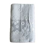 Casa si Gradina - Textile si covoare - Textile baie - Prosoape - Prosop baie Kotonia Home - jacquard, 100% Bumbac, decor floral satinat, 70x140 cm, alb - 01 - Infinity.ro