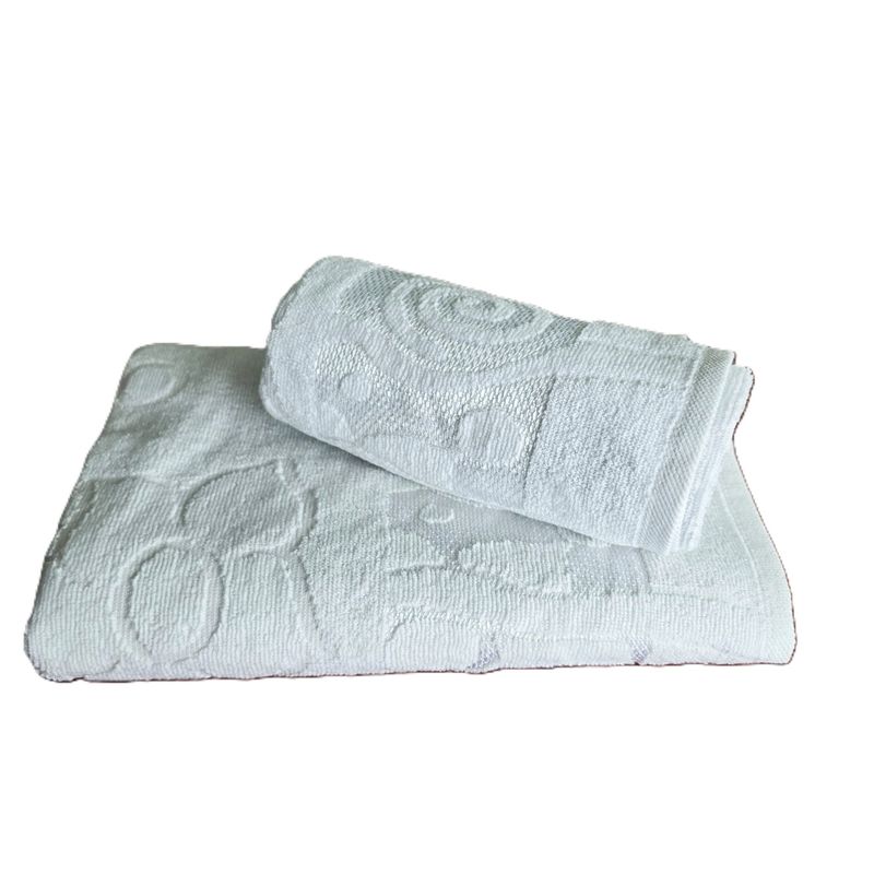 Casa si Gradina - Textile si covoare - Textile baie - Prosoape - Prosop baie Kotonia Home - jacquard, 100% Bumbac, decor floral satinat, 70x140 cm, alb - 02 - Infinity.ro
