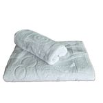 Casa si Gradina - Textile si covoare - Textile baie - Prosoape - Prosop baie Kotonia Home - jacquard, 100% Bumbac, decor floral satinat, 70x140 cm, alb - 02 - Infinity.ro