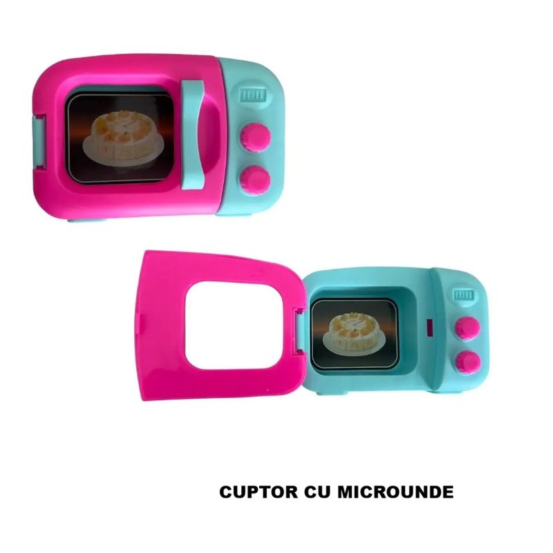 Jucarii, Copii si Bebe - Jucarii si jocuri - Jucarii de rol - Bucatarii copii - Set Interactiv de Aparate Electrocasnice de Jucarie, "Micul Bucatar", 6 Piese, Roz, EMC ONSHOP - Infinity.ro
