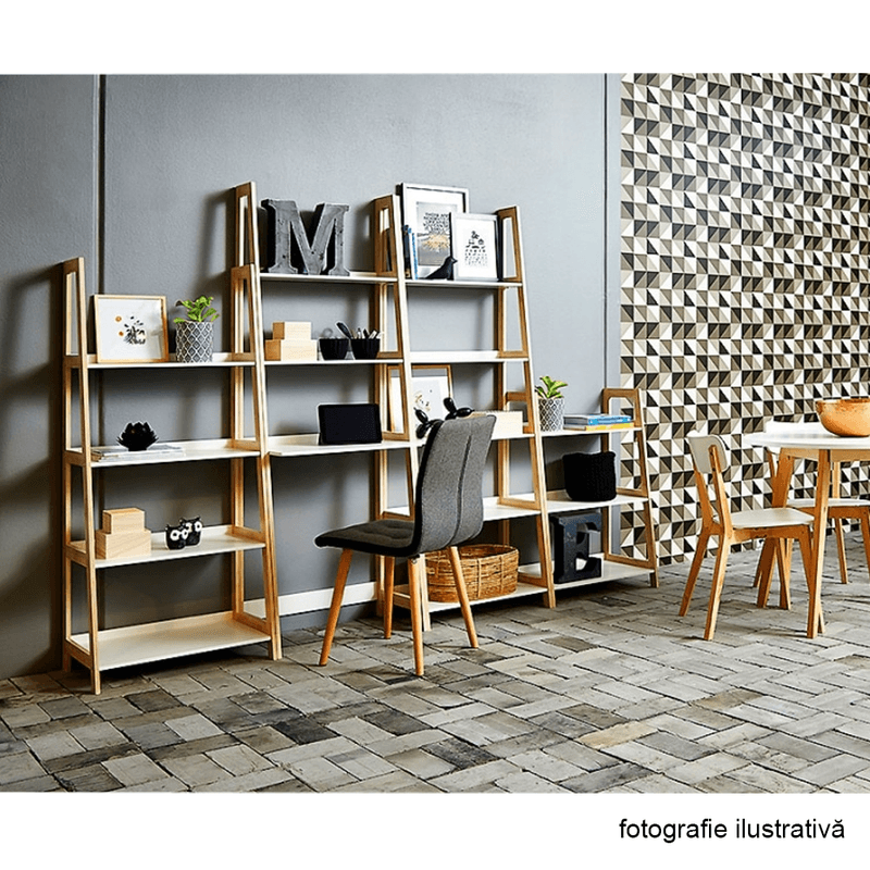 Casa si Gradina - Mobilier - Biblioteci si rafturi - Rafturi - Etajera cu 4 rafturi, alb/natural, KOEN TYP 2 - Infinity.ro