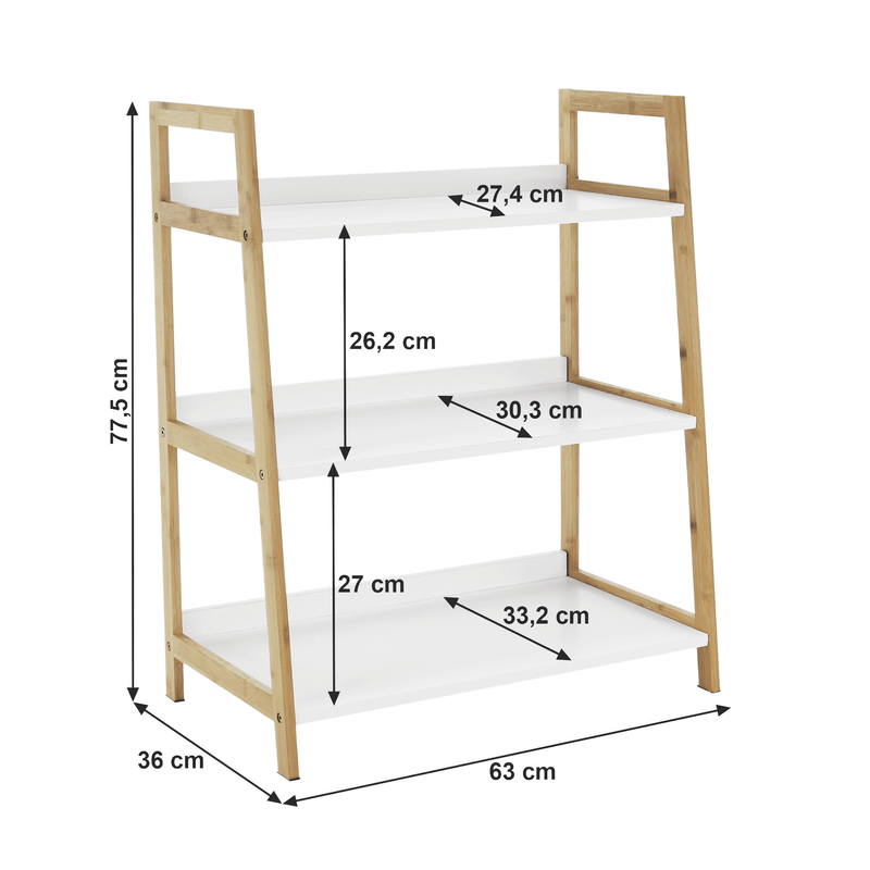 Casa si Gradina - Mobilier - Biblioteci si rafturi - Rafturi - Etajera cu 3 rafturi, alb/natural, KOEN TYP 1 - Infinity.ro