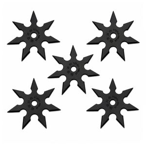 Set cinci stele de aruncat DEPOX®, 7 colturi, metalic, negru, 9.5 cm