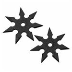 Sport si Outdoor - Sporturi de contact - Produse autoaparare - Set doua stele de aruncat DEPOX®, 7 colturi, metalic, negru, 9.5 cm - Infinity.ro