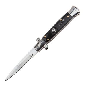 Briceag automat DEPOX®, otel inoxidabil, 22 cm, negru
