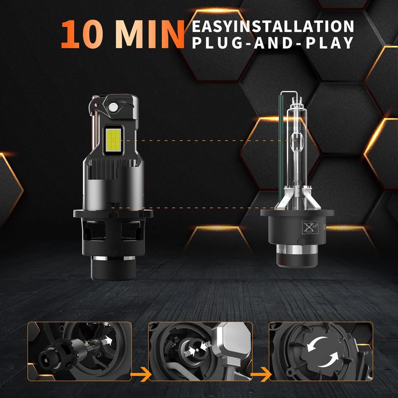 Auto si Moto - Electrice auto - Iluminare si semnalizare - Becuri auto - Set de Becuri LED D2S/R Xentech Light Canbus 100W 6000K 10000LM set - Infinity.ro