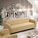 Casa si Gradina - Mobilier - Canapele si coltare - Canapele - Canapea 3 locuri, piele ecologica bej, HOMKER - Infinity.ro