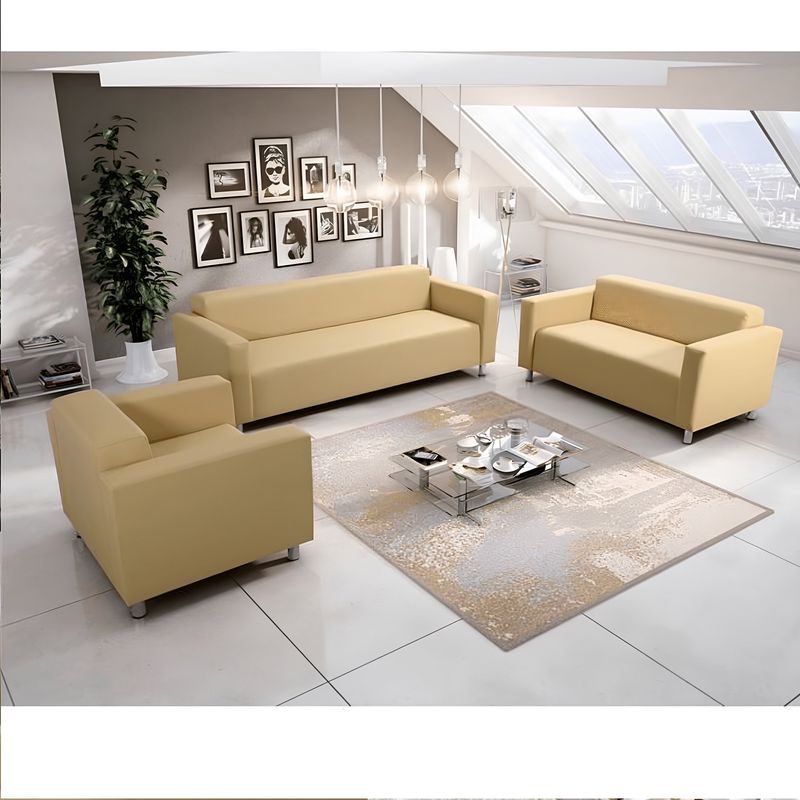 Casa si Gradina - Mobilier - Canapele si coltare - Canapele - Canapea 3 locuri, piele ecologica bej, HOMKER - Infinity.ro