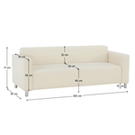 Casa si Gradina - Mobilier - Canapele si coltare - Canapele - Canapea 3 locuri, piele ecologica bej, HOMKER - Infinity.ro