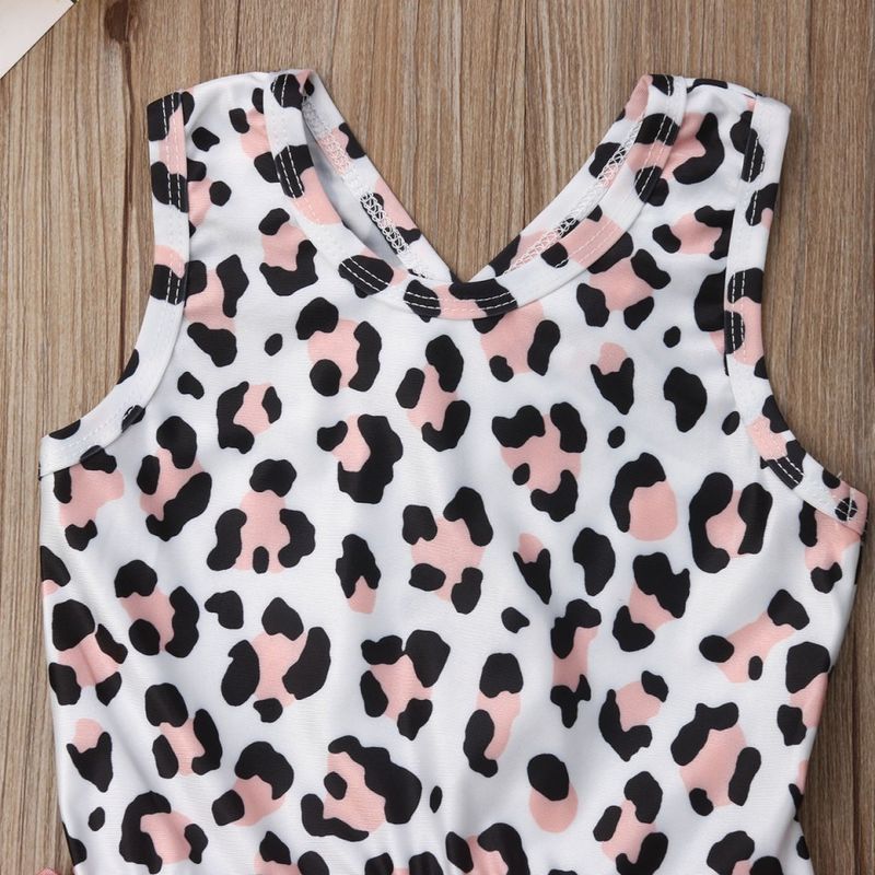 Fashion, accesorii si bijuterii - Copii - Lenjerie si pijamale copii - Costume de baie copii - Costum de baie leopard roz cu volan drool (marime: 120) - Infinity.ro