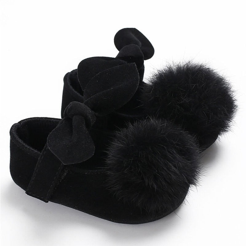 Fashion, accesorii si bijuterii - Copii - Incaltaminte copii - Pantofi copii - Balerini bebelus cu pampon drool (culoare: gri, marime: 1) - Infinity.ro