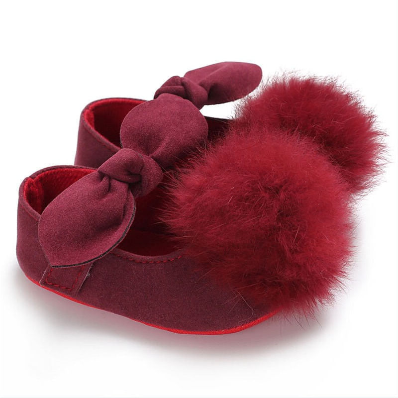 Fashion, accesorii si bijuterii - Copii - Incaltaminte copii - Pantofi copii - Balerini bebelus cu pampon drool (culoare: gri, marime: 1) - Infinity.ro