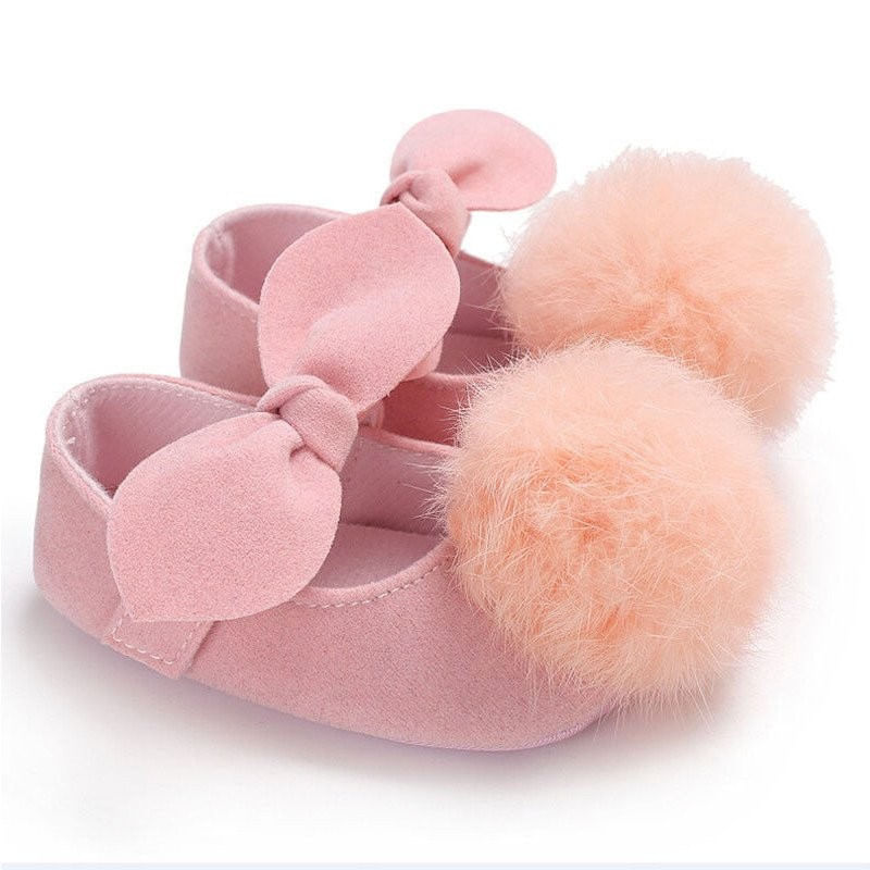 Fashion, accesorii si bijuterii - Copii - Incaltaminte copii - Pantofi copii - Balerini bebelus cu pampon drool (culoare: gri, marime: 1) - Infinity.ro