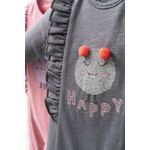 Fashion, accesorii si bijuterii - Copii - Imbracaminte copii - Body-uri copii - Salopeta cu volanase pentru bebelusi monster, tongs baby (culoare: gri, marime: 6-9 luni) - Infinity.ro