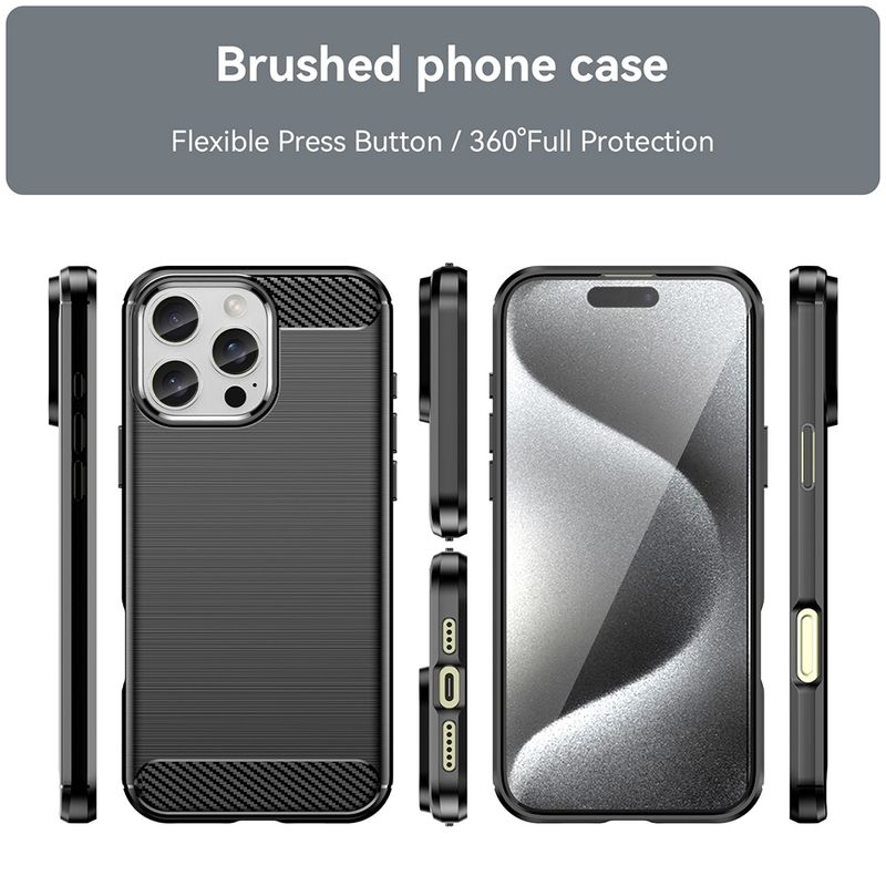 Laptop, Telefoane si Tablete - Telefoane mobile si accesorii - Accesorii Telefoane - Huse telefoane - Husa pentru iPhone 16 Pro Max - Techsuit Carbon Silicone - Black - Infinity.ro