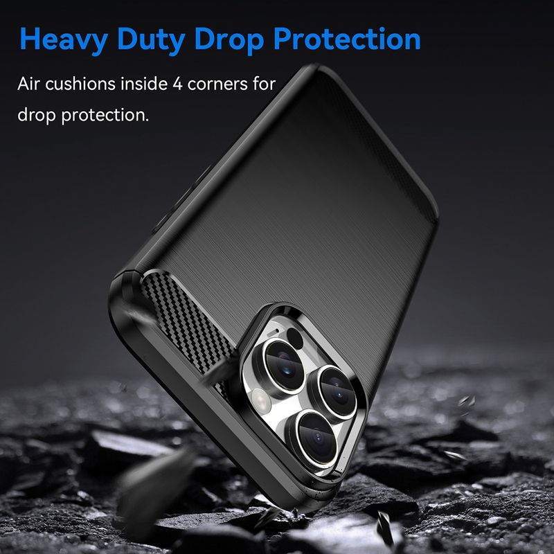 Laptop, Telefoane si Tablete - Telefoane mobile si accesorii - Accesorii Telefoane - Huse telefoane - Husa pentru iPhone 16 Pro Max - Techsuit Carbon Silicone - Black - Infinity.ro