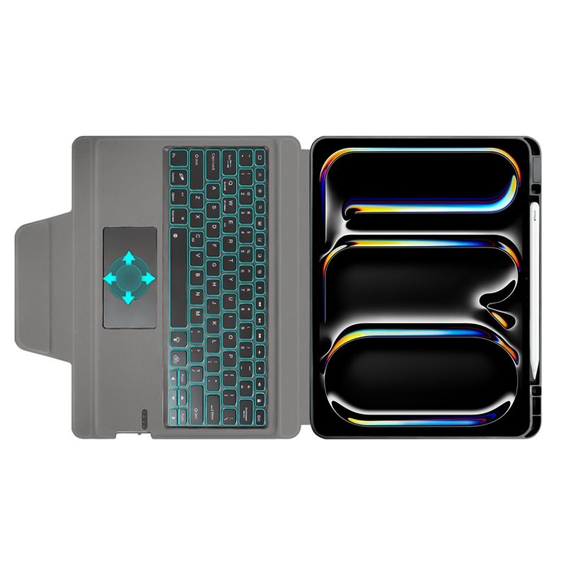 Laptop, Telefoane si Tablete - Tablete si accesorii tablete - Accesorii Tablete - Huse tablete - Husa cu Tastatura pentru iPad Pro 13 (2024) - Techsuit KeyTab Pro - Black - Infinity.ro