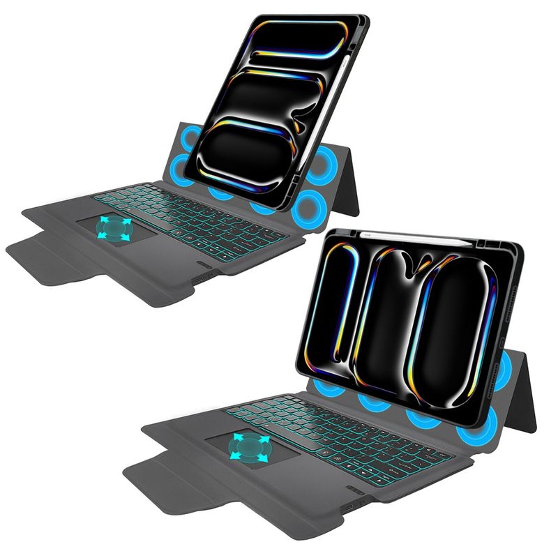 Laptop, Telefoane si Tablete - Tablete si accesorii tablete - Accesorii Tablete - Huse tablete - Husa cu Tastatura pentru iPad Pro 13 (2024) - Techsuit KeyTab Pro - Black - Infinity.ro