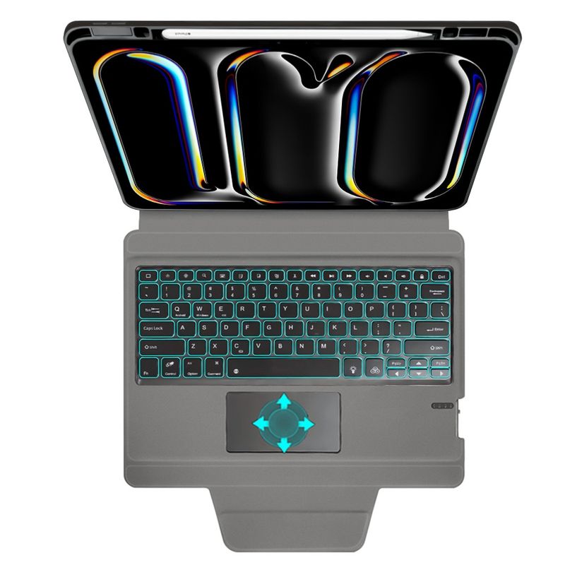 Laptop, Telefoane si Tablete - Tablete si accesorii tablete - Accesorii Tablete - Huse tablete - Husa cu Tastatura pentru iPad Pro 13 (2024) - Techsuit KeyTab Pro - Black - Infinity.ro