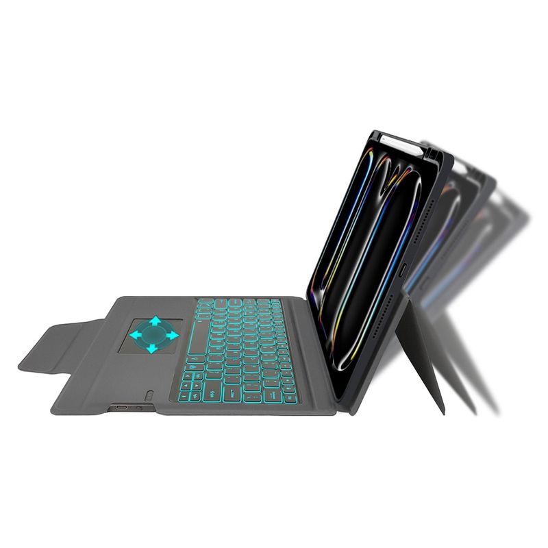 Laptop, Telefoane si Tablete - Tablete si accesorii tablete - Accesorii Tablete - Huse tablete - Husa cu Tastatura pentru iPad Pro 13 (2024) - Techsuit KeyTab Pro - Black - Infinity.ro