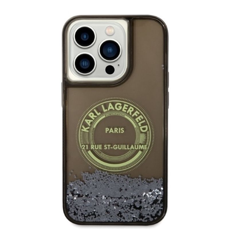 Laptop, Telefoane si Tablete - Telefoane mobile si accesorii - Accesorii Telefoane - Huse telefoane - Husa pentru iPhone 14 Pro - Karl Lagerfeld Hardcase Liquid Glitter (KLHCP14LLCRSGRK) - RSG - Infinity.ro