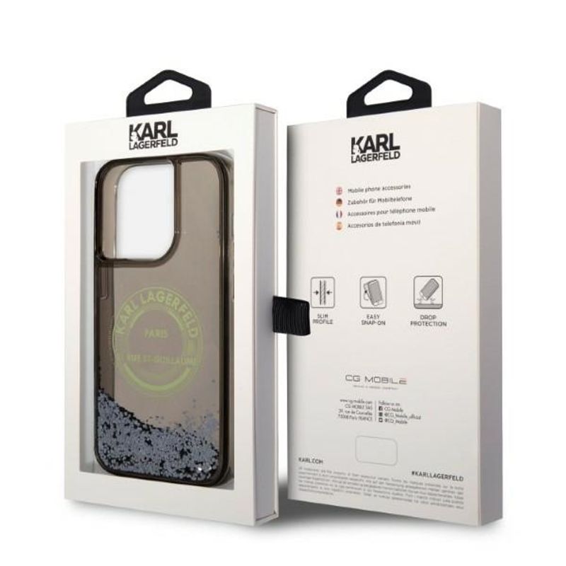 Laptop, Telefoane si Tablete - Telefoane mobile si accesorii - Accesorii Telefoane - Huse telefoane - Husa pentru iPhone 14 Pro - Karl Lagerfeld Hardcase Liquid Glitter (KLHCP14LLCRSGRK) - RSG - Infinity.ro