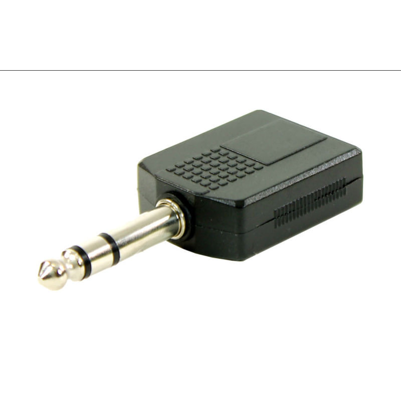 TV, Audio-Video si Foto - Accesorii TV si audio - Cabluri si adaptoare audio - Adaptor audio Professional PLUGGER Jack 6.3 tata mono - 2 x Jack 6.3 mama mono PLU ADAP JFMJMM EAS - Infinity.ro