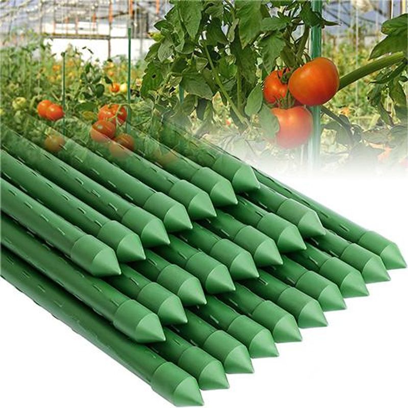 Casa si Gradina - Gradinarit si plante - Sere si solarii - Set 25 araci pentru rosii, castraveti si fasole, suport plante gradina, metal + PVC, 150 x 1.1 cm - Infinity.ro