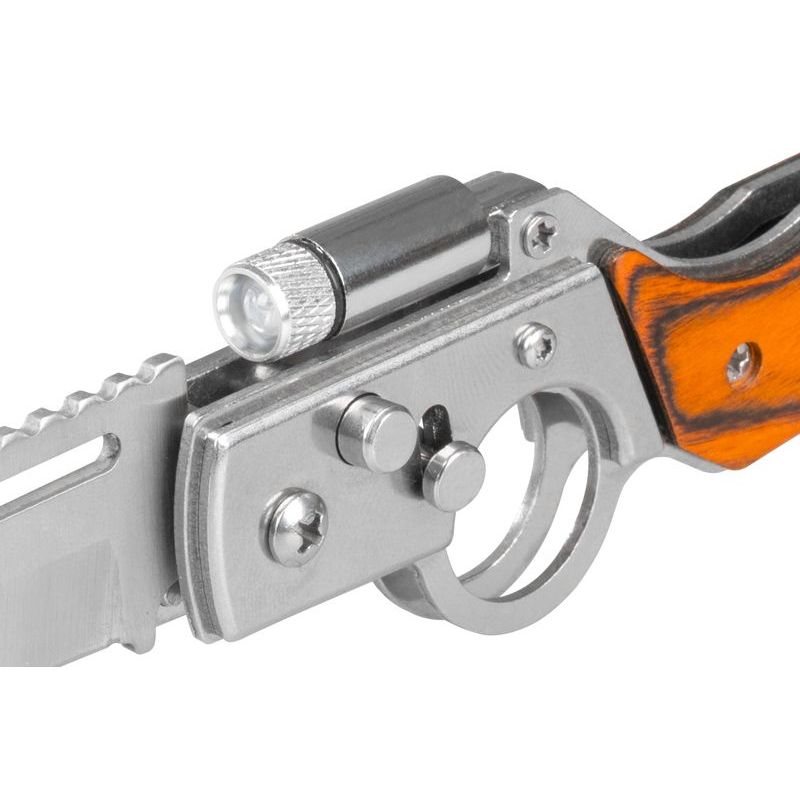 Casa si Gradina - Bucatarie si vesela - Vesela si tacamuri - Cutite si seturi de cutite - Cutit pliabil cu lanterna LED, 21 cm, multifunctional, pentru camping si pescuit, lama 9.5 cm - Infinity.ro