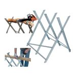 Casa si Gradina - Constructii - Scule de mana si unelte - Mese si bancuri de lucru - Capra metalica pliabila, material zincat, pentru taiat lemne, 80x80x79 cm, max 150 kg - Infinity.ro