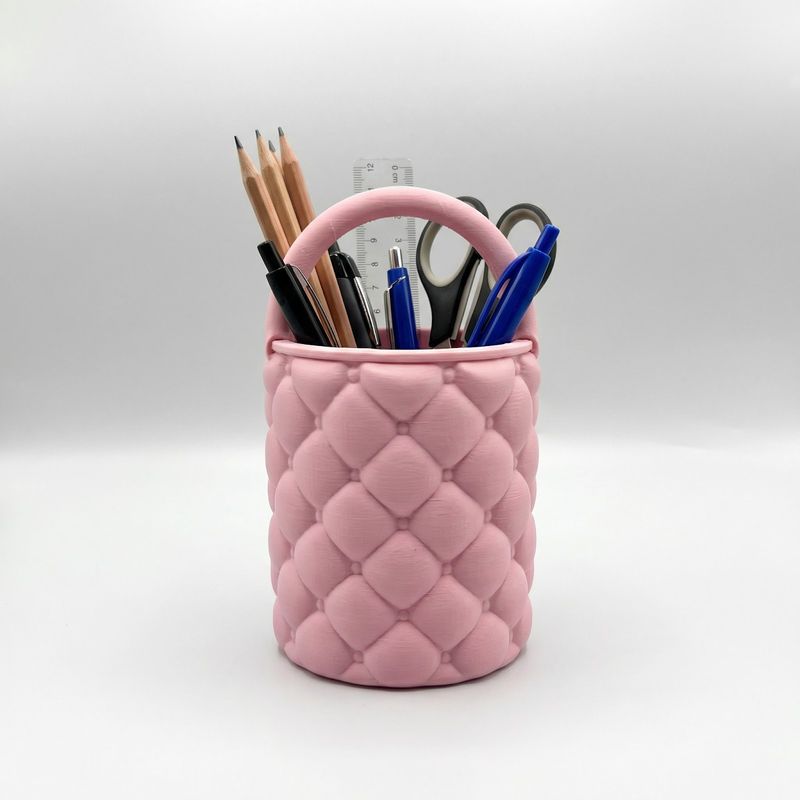Carti si Birotica - Birotica - Accesorii de birou - Suporturi accesorii birou - Organizator Birou cu Textura Matlasata, Roz, 15 cm - Infinity.ro