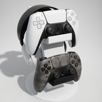 PC, gaming si accesorii - Gaming - Accesorii gaming - Accesorii console gaming - Suport Dublu Controller PlayStation5 si Casti, Stand Organizator, Alb - Infinity.ro
