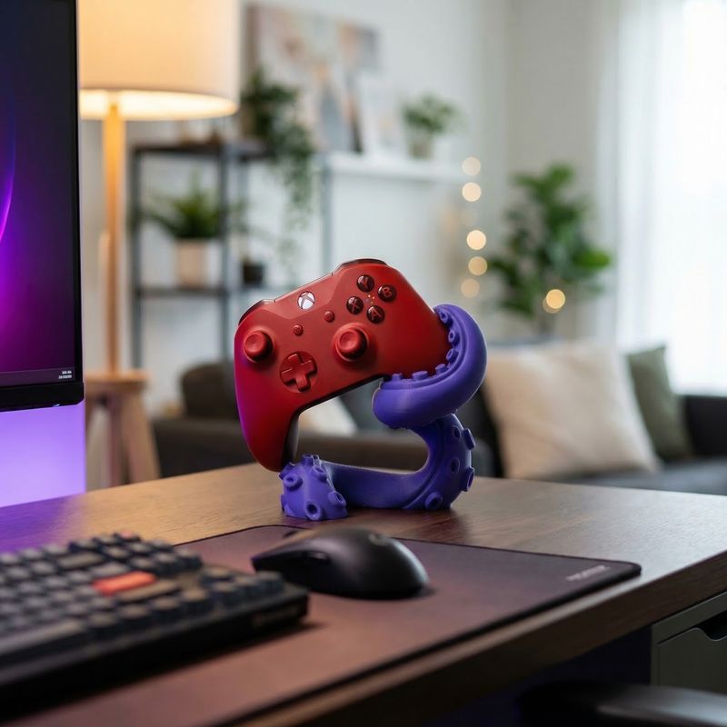 PC, gaming si accesorii - Gaming - Accesorii gaming - Accesorii console gaming - Suport Controller Tentacular, Mov, 12 cm - Infinity.ro
