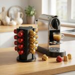 Electronice si Electrocasnice - Electrocasnice bucatarie - Preparare bauturi - Accesorii si consumabile aparate preparare bauturi - Suport Rotativ Mini pentru 20 Capsule Cafea, Negru, 11 cm - Infinity.ro